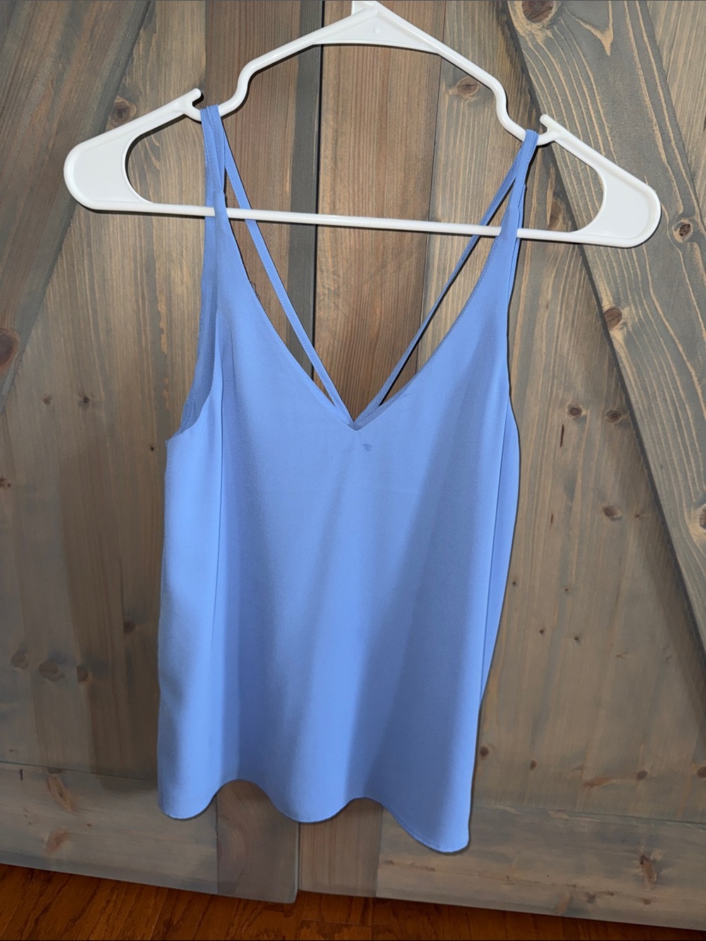 Topshop Light Blue V-Neck Double-Strap Cami